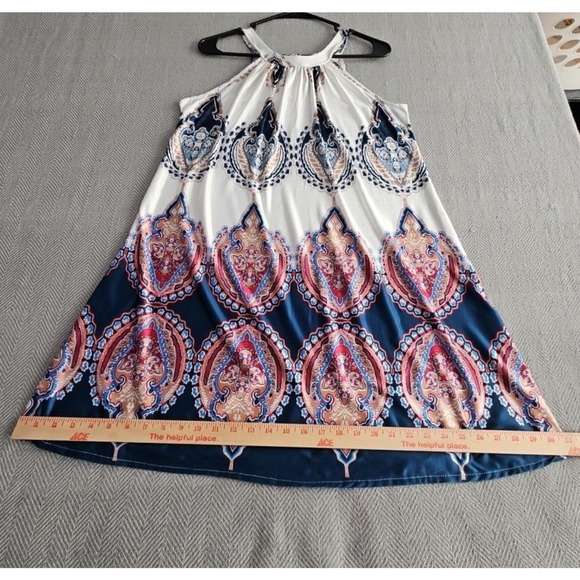 Leo Rosi Women's Sleeveless Boho Halter Dress Size M NWT Y2K Gypsy Bohemian - Picture 2 of 12